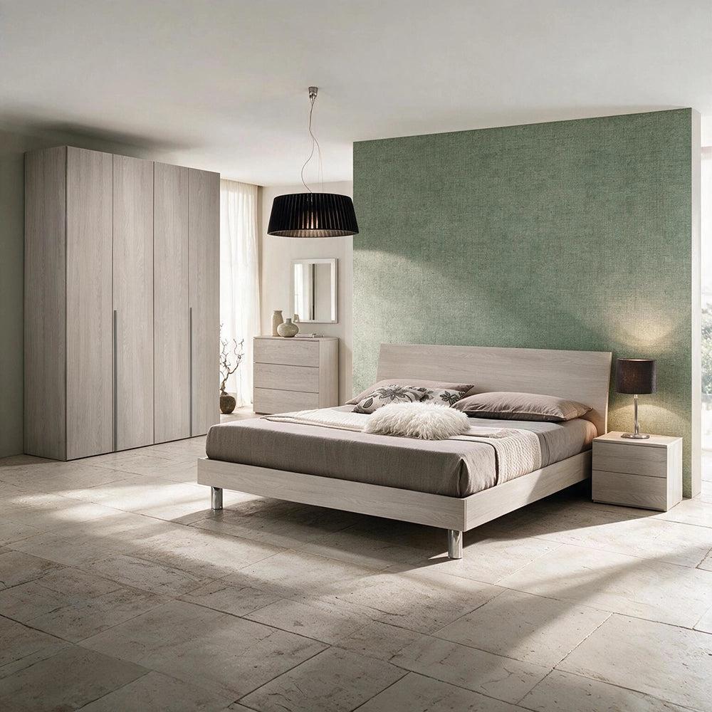 Camera da Letto Completa Urano con Armadio 4 Ante – Olmo Perla