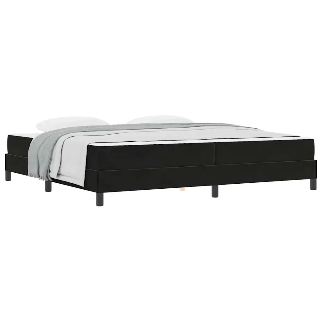 vidaXL Letto box spring con materasso Nero 200 x 200 cm Velluto