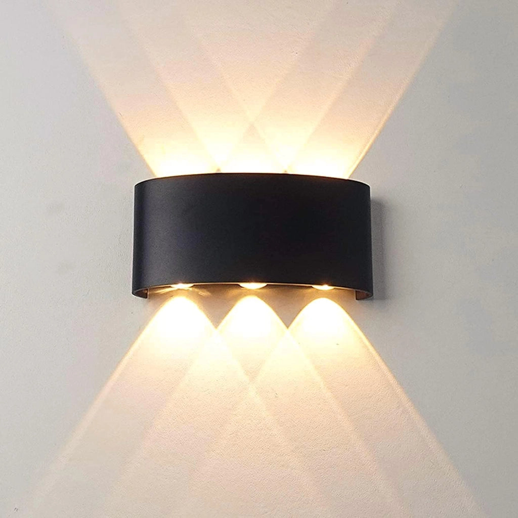 APPLIQUE MODERNA LUCE A LED LAMPADA DA PARETE MURO DA 16W PER ESTERNO NERO LUCE CALDA 3000K