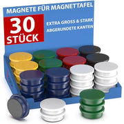 Magnetici forti per lavagne, 30x per lavagne bianche, lavagne per appunti, frigoriferi e lavagne per scuola - Rondi, colorati, forti adesivi