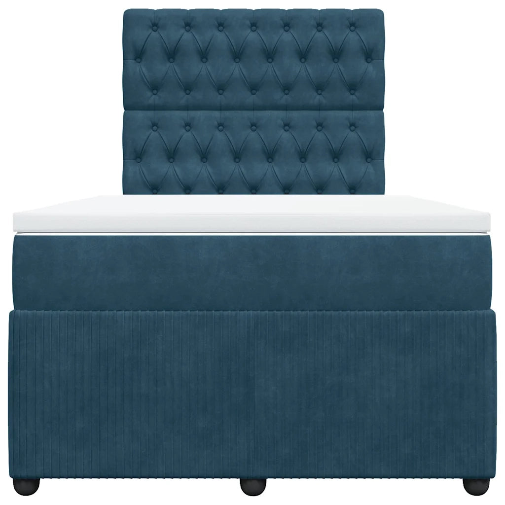 Giroletto a Molle con Materasso Blu 120x200 cm in Velluto 3294620