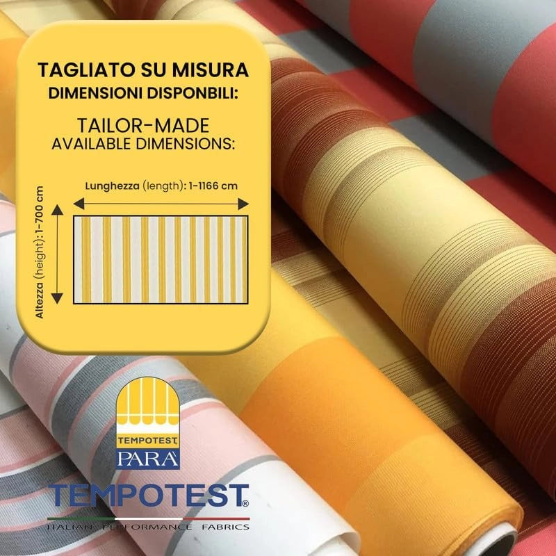 Tessuto di Ricambio Tempotest Parà - Telo per Tenda da Sole, Bracci Estensibili, a Caduta e Giardino - Idrorepellente, UV Resistente