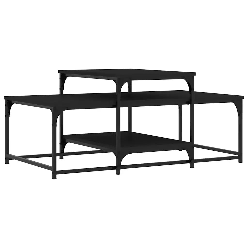 Tavolino da Salotto Nero 102x60x45 cm in Legno Multistrato 835314