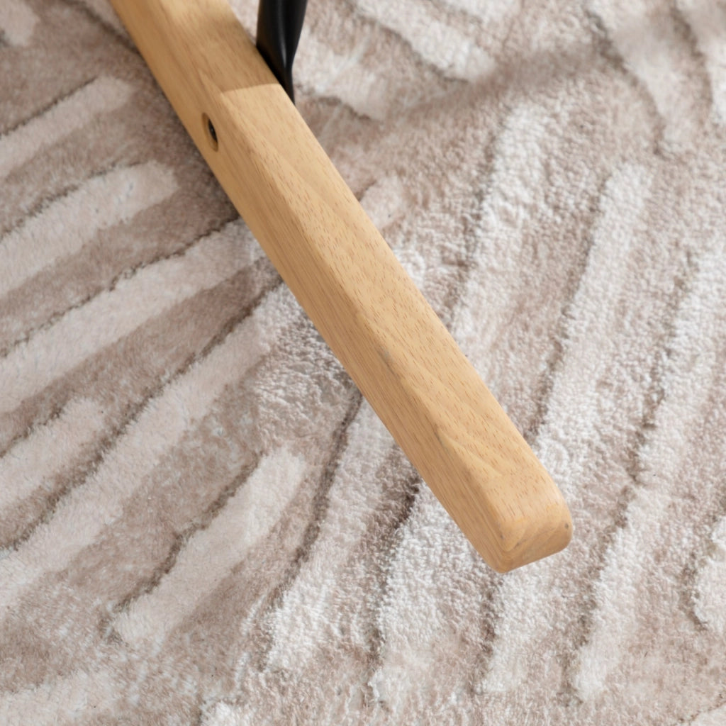 POLTRONA A DONDOLO 74x94x96 cm Beige in Velluto a Coste