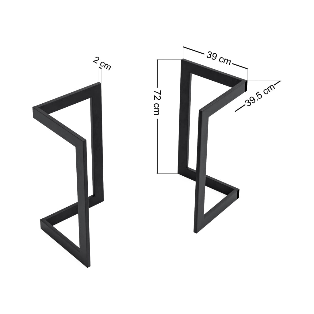Set di 2 Gambe Kaskinen per Mobili Fai da Te Altezza 72 cm Acciaio Nero [en.casa]