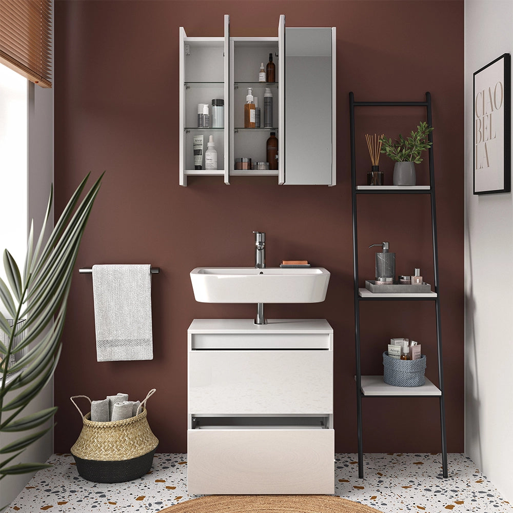 Set di mobili da bagno Majest Bianco lucido 2 parti Vicco