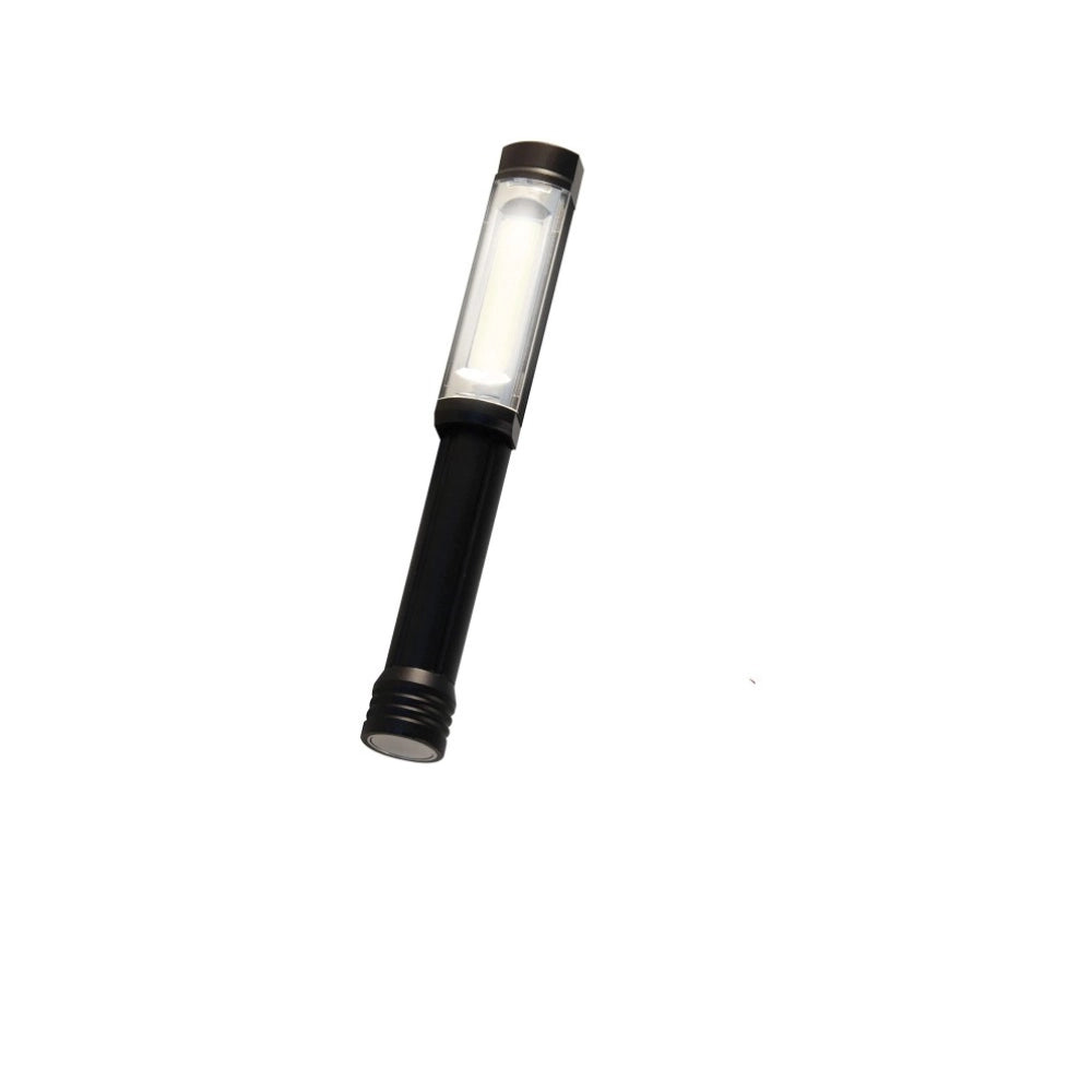 Torcia in alluminio nero con magnete e clip di fissaggio 3 batteria aa incluse