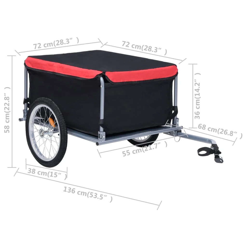 Rimorchio per bicicletta 65 kg nero e rosso 02_0004493