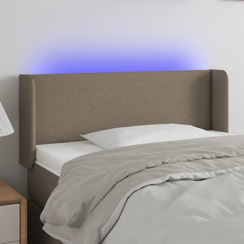 Testiera a LED Tortora 93x16x78/88 cm in Tessuto 3122942