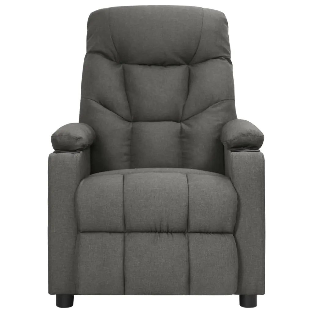 Poltrona Massaggiante Elettrica Grigio Scuro in Tessuto 3098828