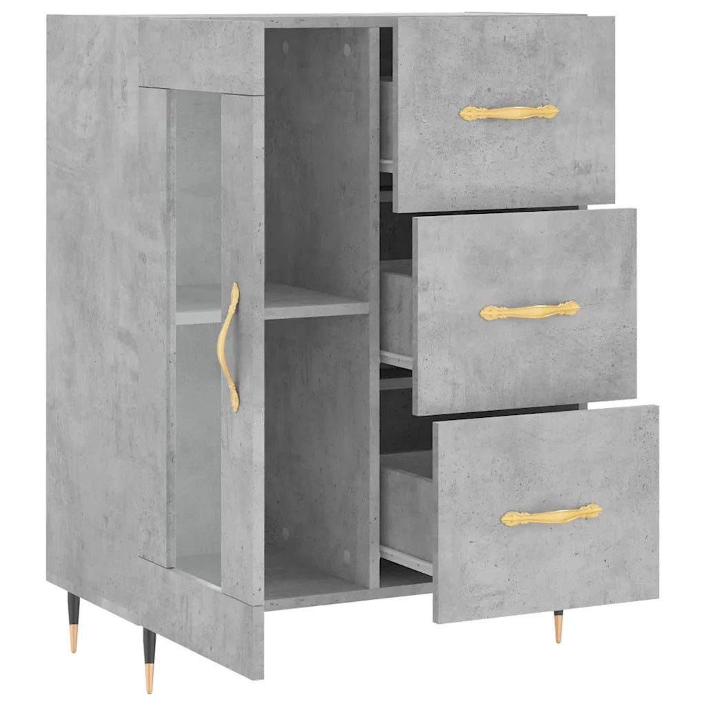 Credenza-Buffet-Armadio da cucina Grigio Cemento 69,5x34x90 cm in Legno Multistrato 439156
