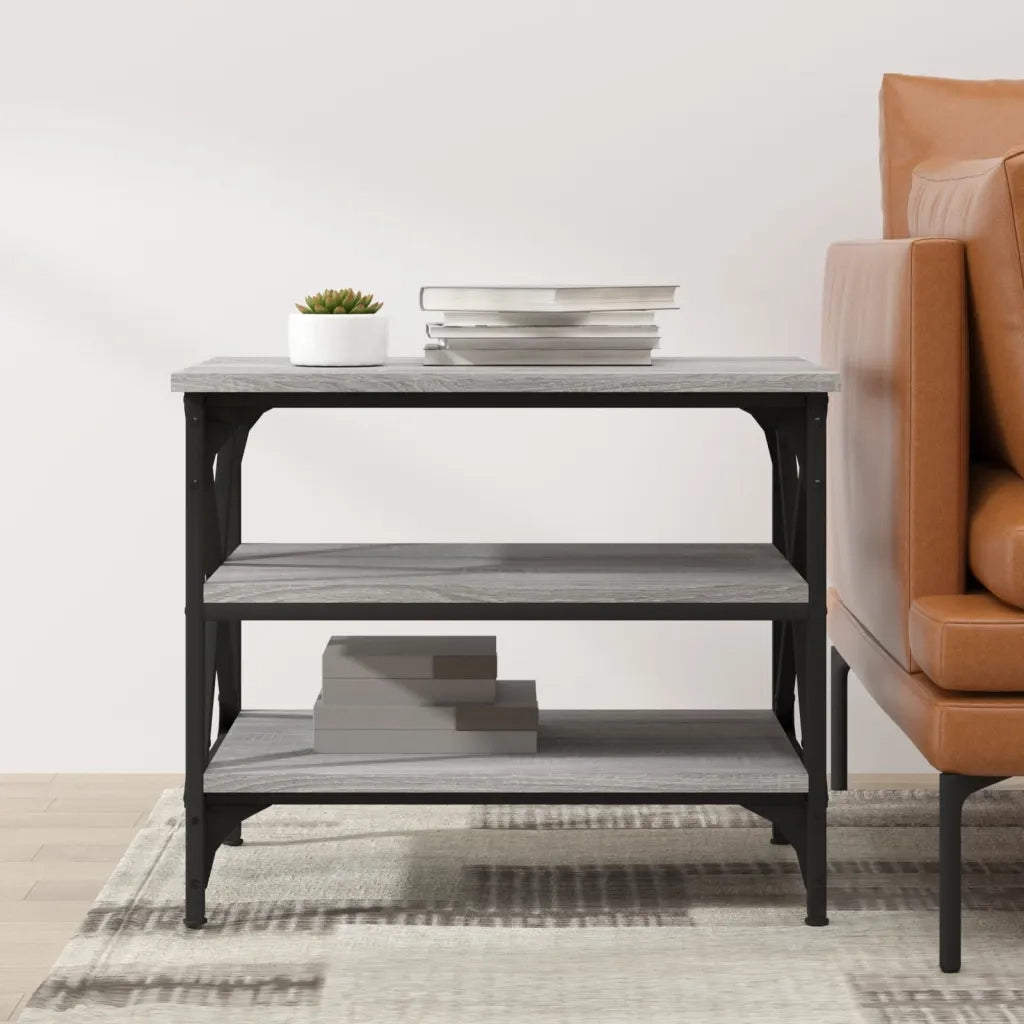 Tavolino-Tavolino da soggiorno-Tavolo Grigio Sonoma 55x38x45 cm in Legno Multistrato