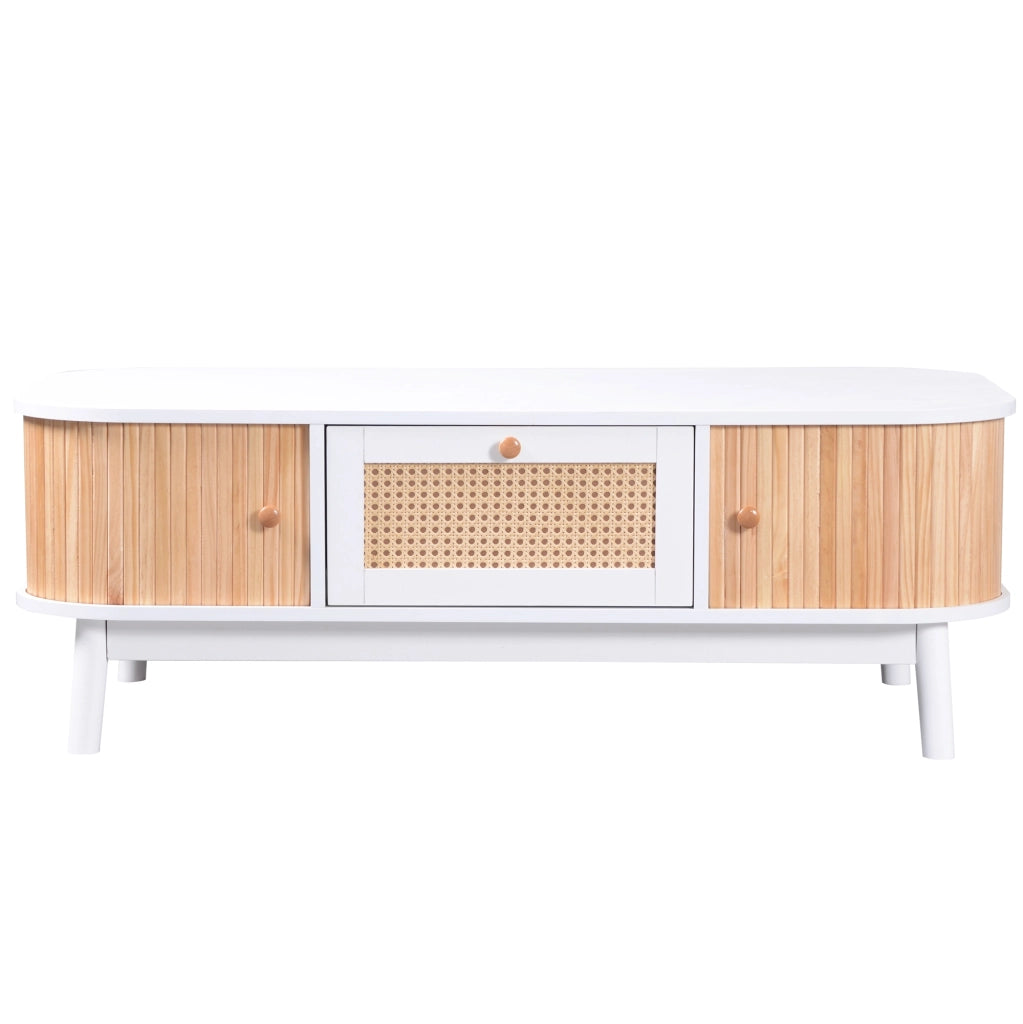 Tavolino da Caff¨¨ in Legno Massello con Cassetti e Ripiano ¨C Xylo ¨C Naturale
