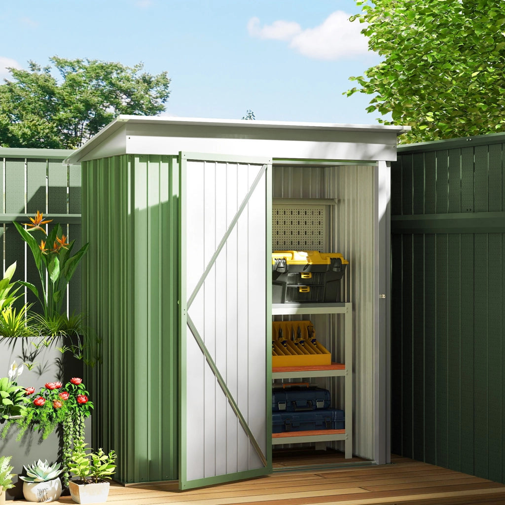 Casetta Attrezzi in Acciaio ¨C Zephmum ¨C Verde 161x95x163/181cm