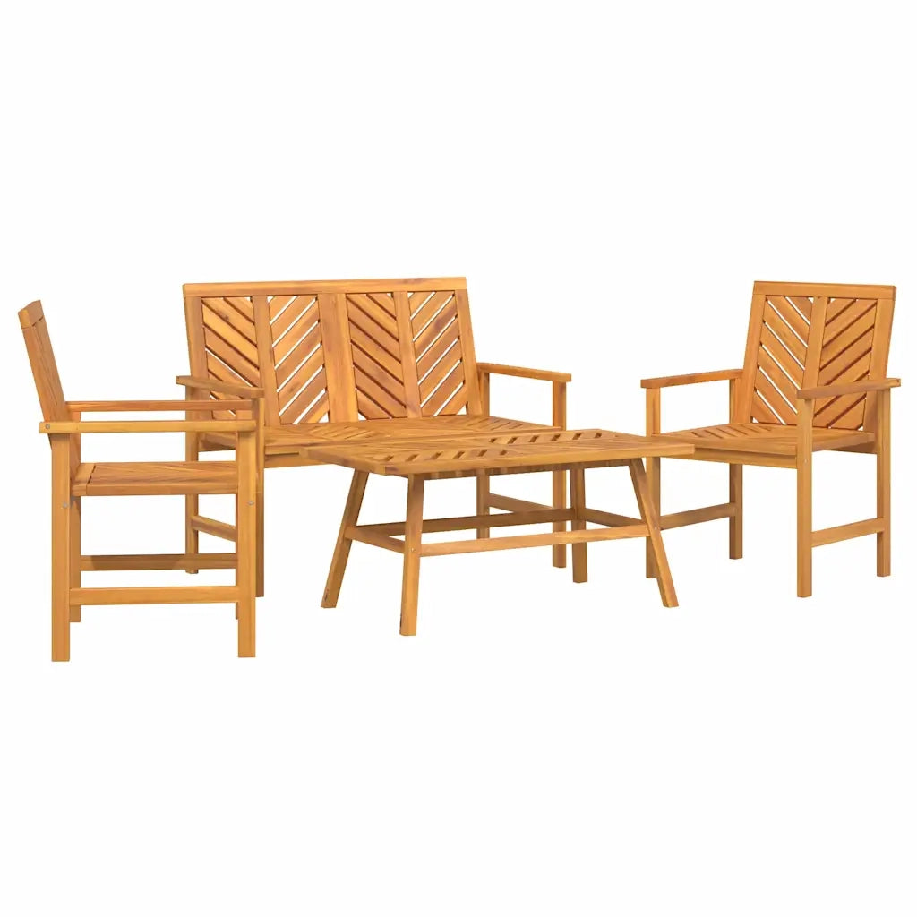 Set Lounge da Giardino 4 pcs Marrone Legno di Acacia Massello 3154127