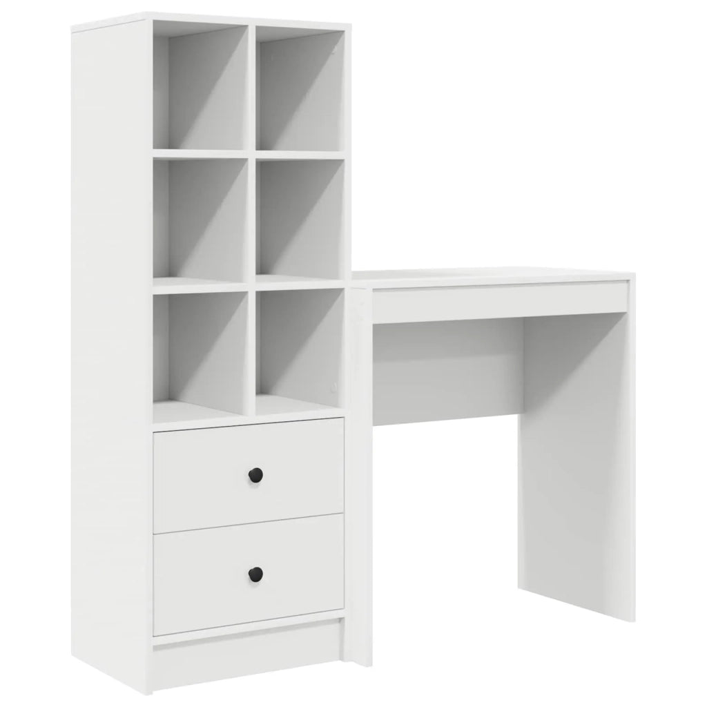 Scrivania con cassetto con lo scaffale 2 pcs Bianco 3337305