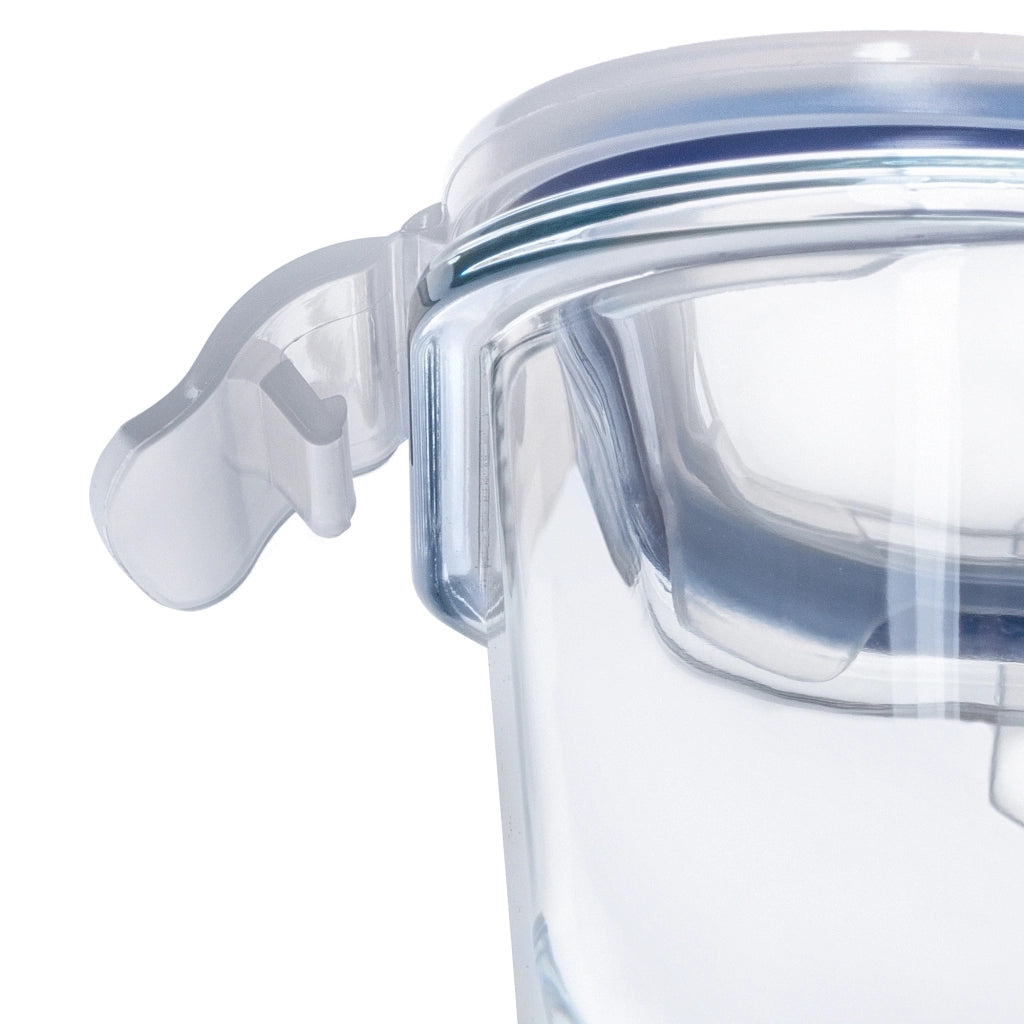 Set di 3 contenitori per alimenti in vetro KADAX con coperchi, scatola quadrata