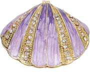Scatola per gioielli con disegno conchiglia - Scatola di conservazione - Scatola per gioielli - Decorazione ornamentale - Materiale in acciaio inossidabile - Dimensioni 7 x 6,5 cm