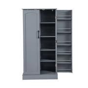 Mobile da cucina con 2 ante e dispositivi anti-ribaltamento contenitore-Mobile credenza per soggiorno Grigio
