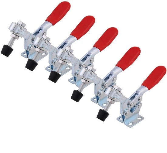 ONF3 - Fermo rapido a scatto - 5 pezzi - Struttura robusta - Tipo verticale - 227 KG di forza di serraggio - Utile per la lavorazione - Set di viti a serraggio