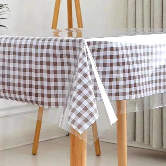 Telaio per tavolo trasparente 0,2 mm - lavabile - copri tavolo all'aperto - protezione per scrivania - resistente alle abrasioni - resistente al calore 100 x 180 cm