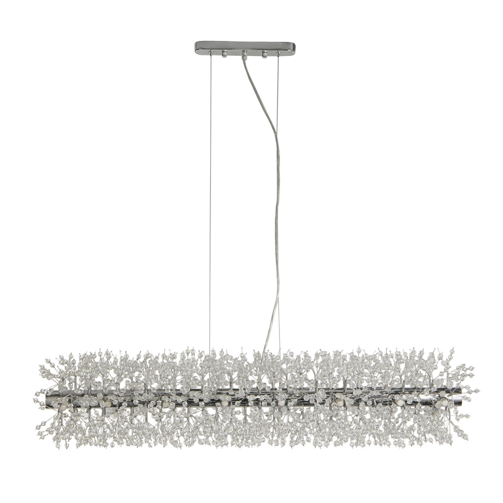 Lampadario Contemporaneo Sprazzo Sole Acciaio Cromo Vetro Trasparente 16 Luci G9