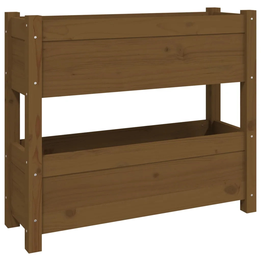 Fioriera Marrone Ambra 77x25x66 cm in Legno Massello di Pino 823944