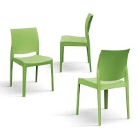 PAZZO DESIGN Sedia Alberto Verde set da 4 sedie in Polipropilene