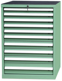 Mobiletto portautensili, cassettiera 10 cassetti, colore verde