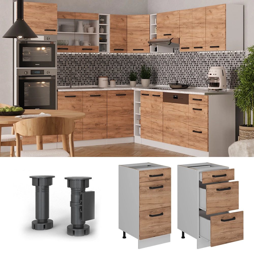 Vicco Mobiletto base per cucina Quercia dorata 40 cm PL Antracite