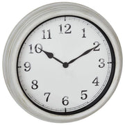 TFA 60.3067.02 Orologio Analogico Outdoor al Quarzo 38 cm Display Grande Protetto dagli Spruzzi d'Acqua in Metallo e Vetro colore Bianco