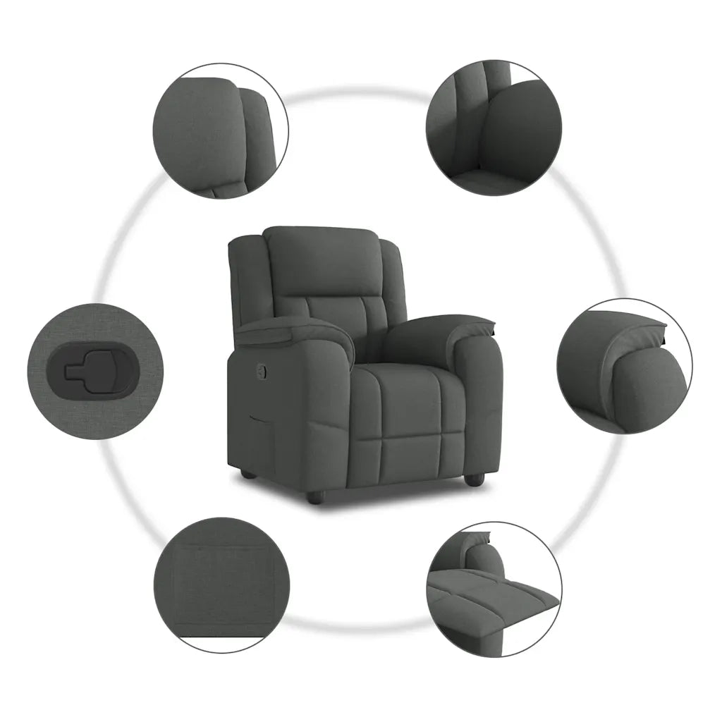 Poltrona reclinabile in Tessuto Grigio Scuro 3303554