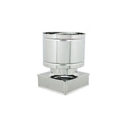 Fumaiolo da 55x55cm tipo botte 4 venti inox aisi 304 base quadra