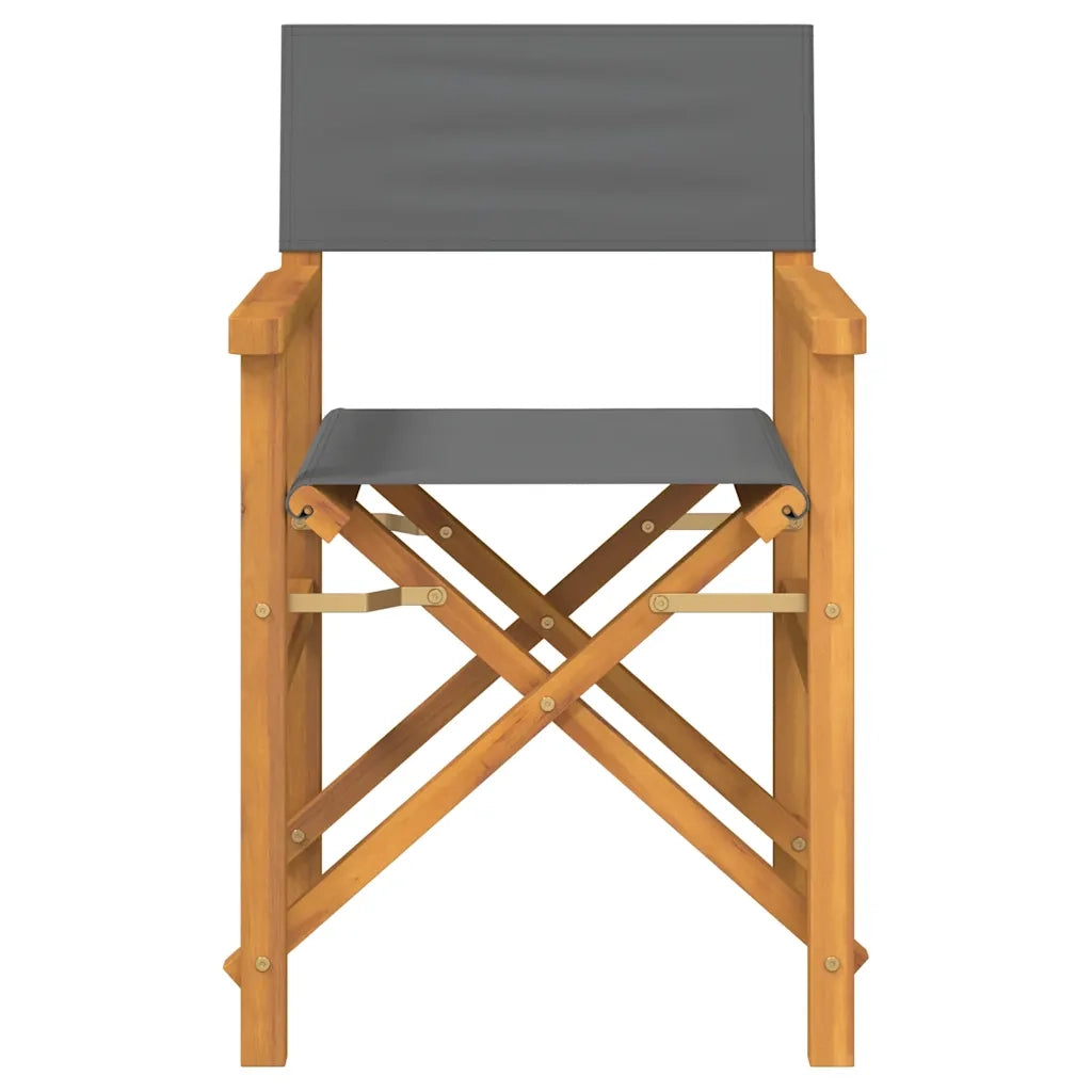 Sedie da Regista Pieghevoli 2 pz Grigio Legno Massello di Teak 4008513