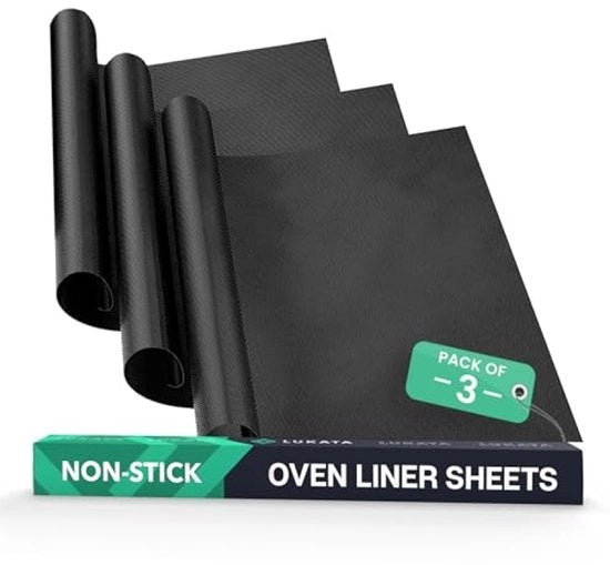 Kit di protezione per forno riciclabile da 3 pezzi - rivestimento antiscivolo con accessori, facile da pulire