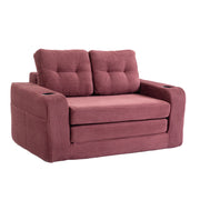 Divano modulare a 2 posti in velluto a coste con portabicchieri e tasche laterali; per soggiorno; 136 × 80 × 82.5 cm