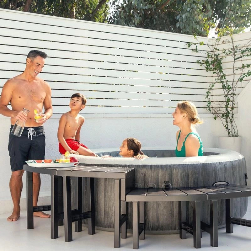 Intex 28515 Set di Panchine per PureSpa Rotonda 4 posti 2 pezzi medi e 2 pezzi alti marrone scuro