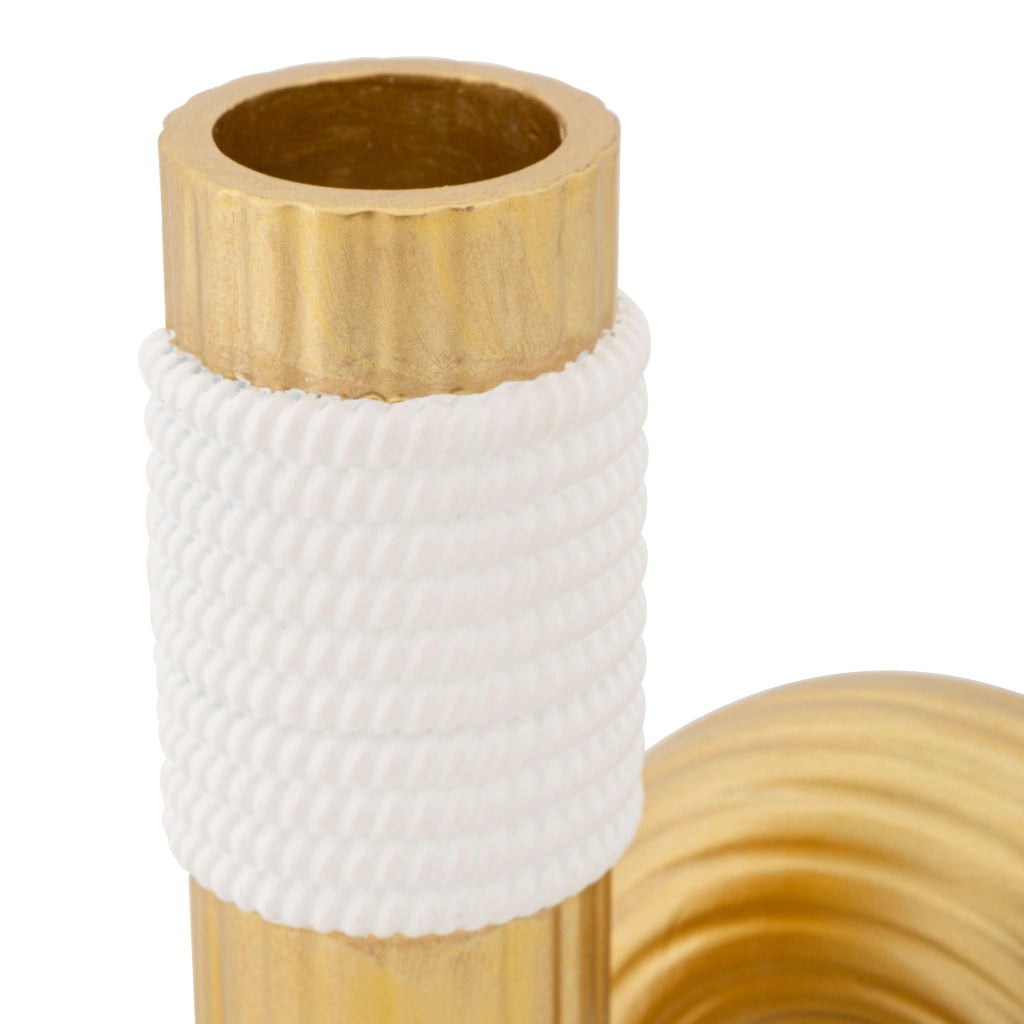 Teren, Vaso Colore Struttura Bianco, oro