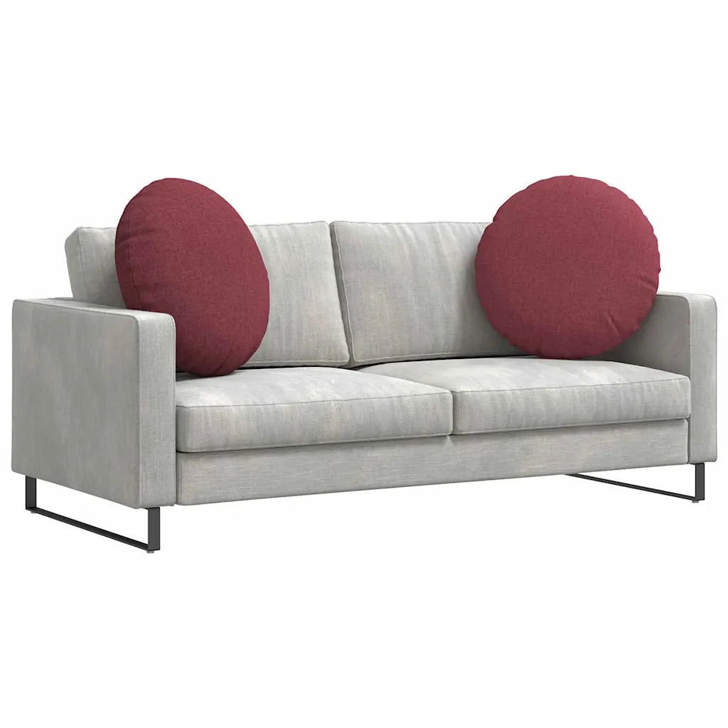 Cuscini per Seduta 2 pcs Rosso Vino Ø60 x 21 cm Tessuto