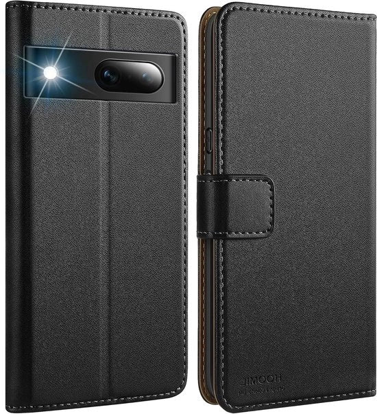 Custodia Premium in Pelle Inclinabile per Google Pixel 7A - Nero - Manuale - Ripiegabile