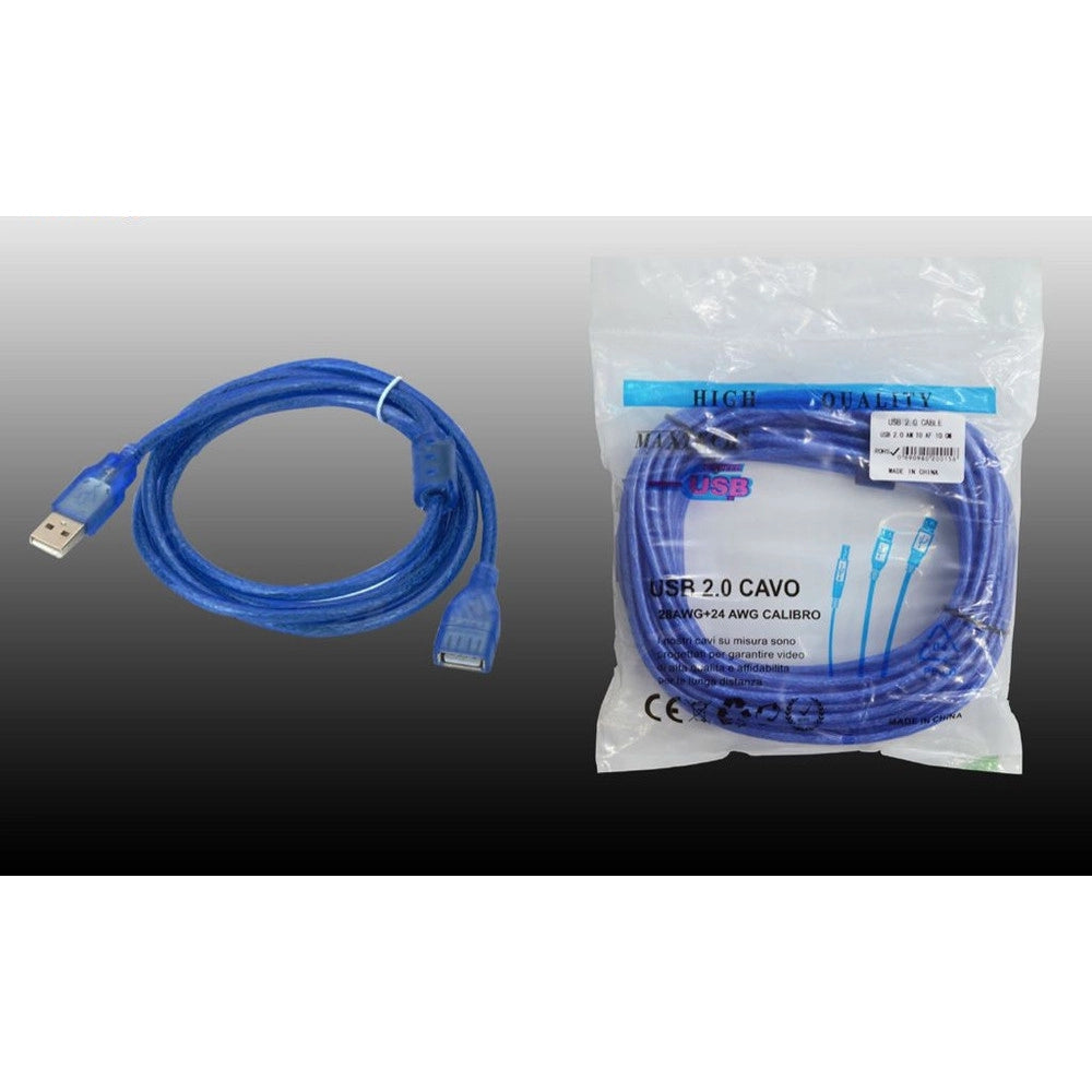Trade Shop - Cavo Prolunga Usb2.0 Maschio A Femmina Per Pc Computer 10mt Usb 2.0 Am To Af 10m -