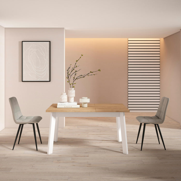 Tavolo da Pranzo, 140x90x74cm, Per 6 persone, Gambe in legno, colore Rovere RF2904