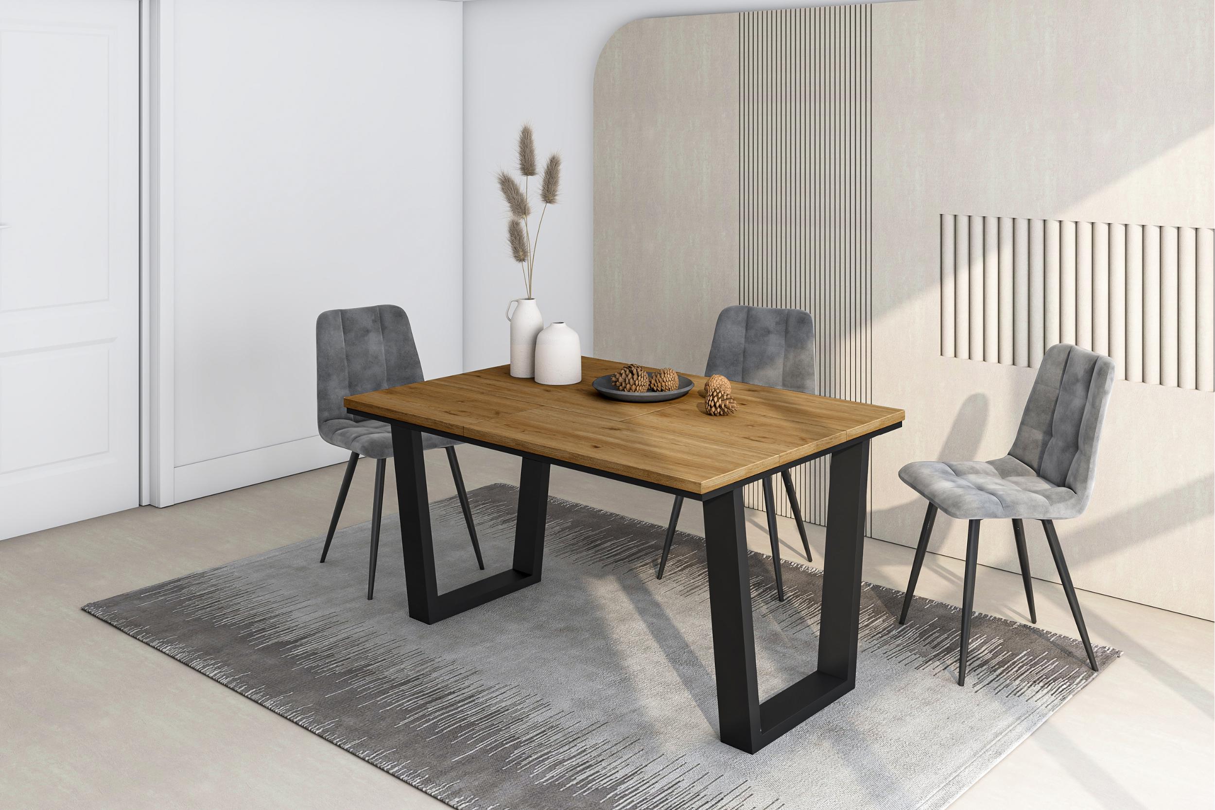 Tavolo da Pranzo, 140x90x74 cm, Per 6 persone, Tavolo Cucina, Rovere
