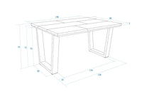 Tavolo da Pranzo, 140x90x74 cm, Per 6 persone, Tavolo Cucina, Rovere