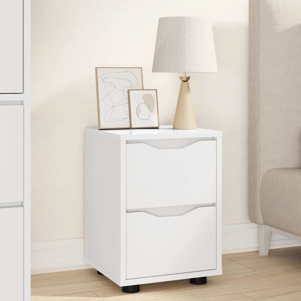 Comodino Bianco 30,5 x 30 x 43 cm Legno multistrato 888797