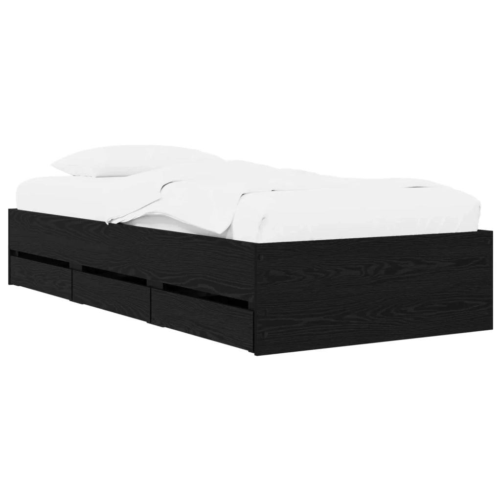 Telaio del letto con storage Rovere Nero 80 x 200 cm 3429611