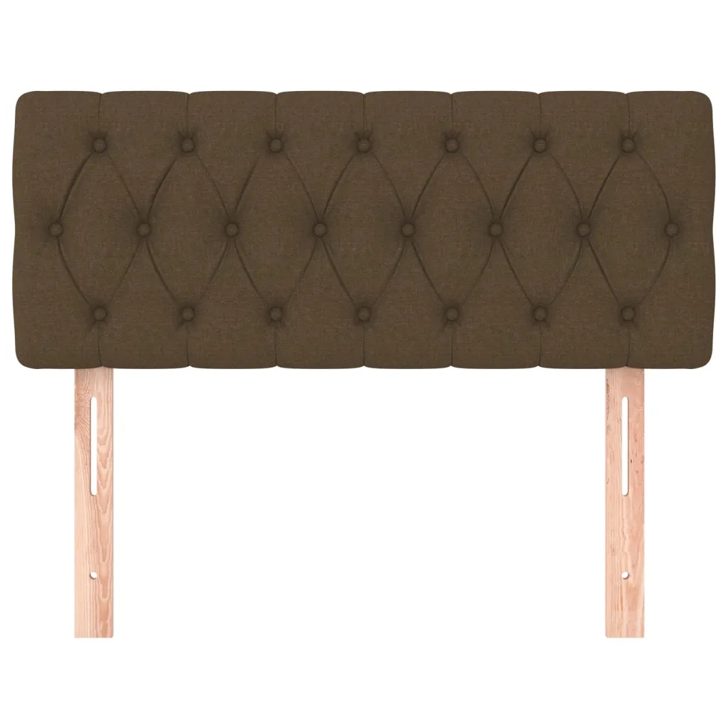 Testiera-Testata-Testiera Decorativa Marrone Scuro 100 x 7 x 78/88 cm in Tessuto