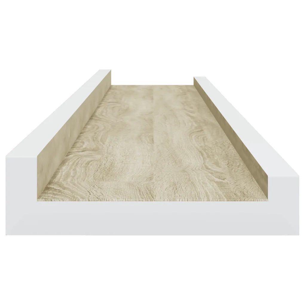 Mensole da Parete 4 pz Bianco e Rovere Sonoma 80x9x3 cm 326696
