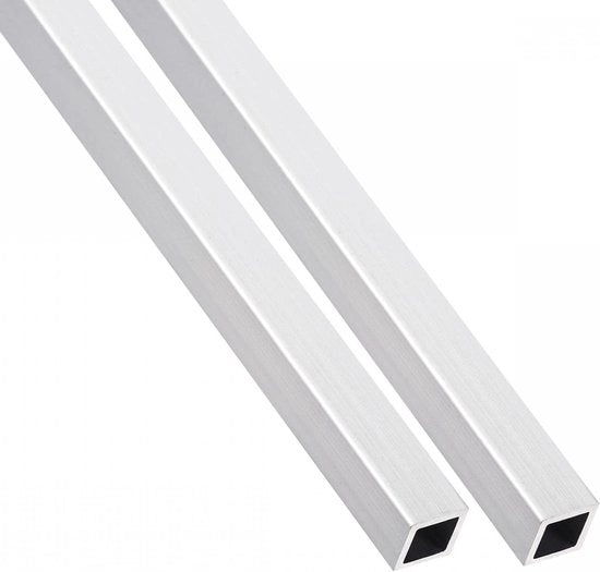 Due tubi quadrati in alluminio 8 mm x 8 mm x 1 mm - 300 mm di lunghezza - alluminio 6063 per arredamento e macchine