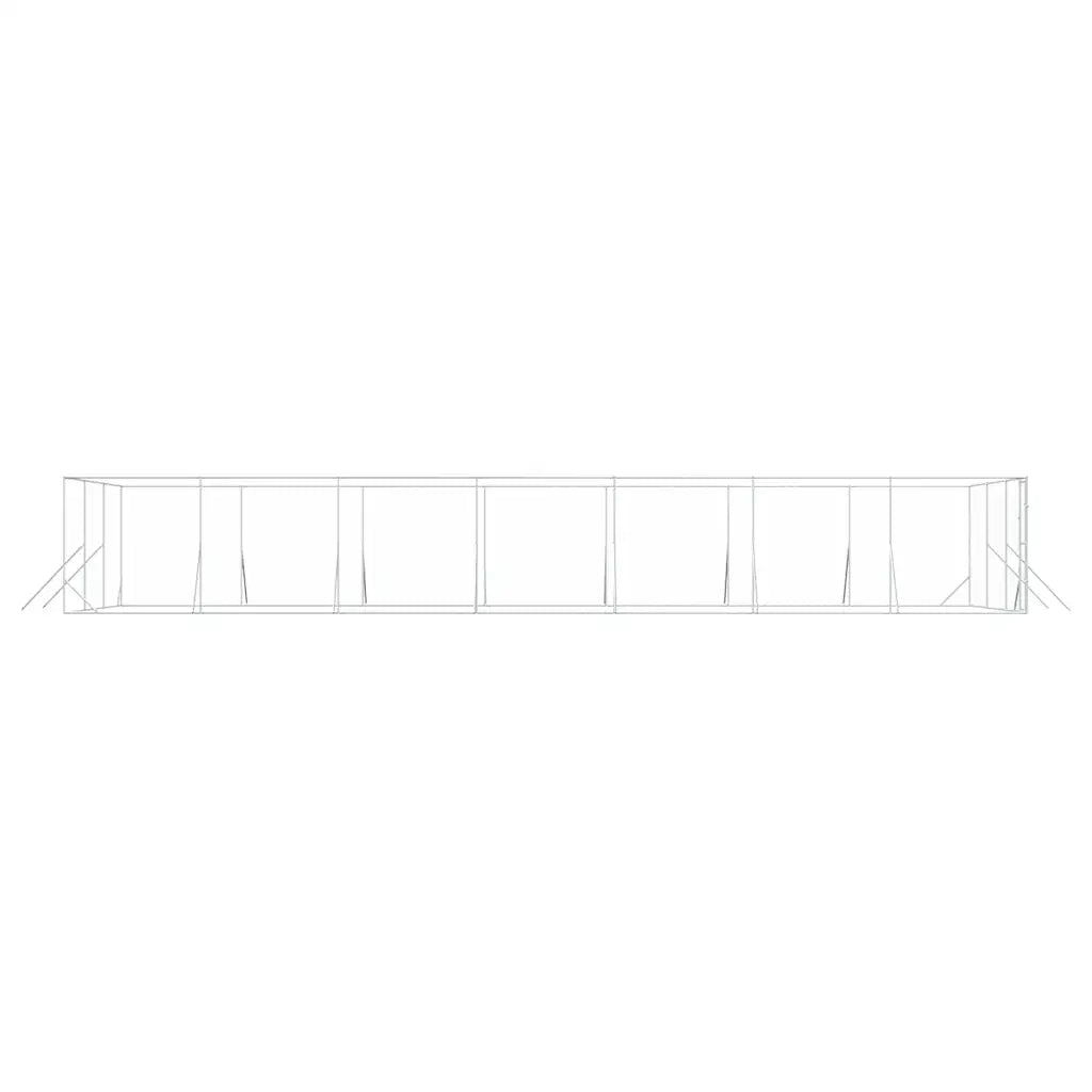 Cuccia per Cani da Esterno Argento 6x14x2 m in Acciaio Zincato 3190462